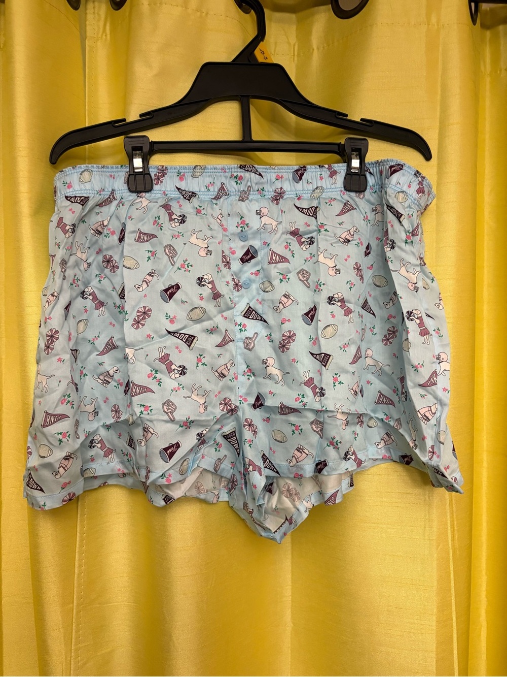 PINK Victoria's Secret Light Blue Printed High-Waist Lounge Shorts